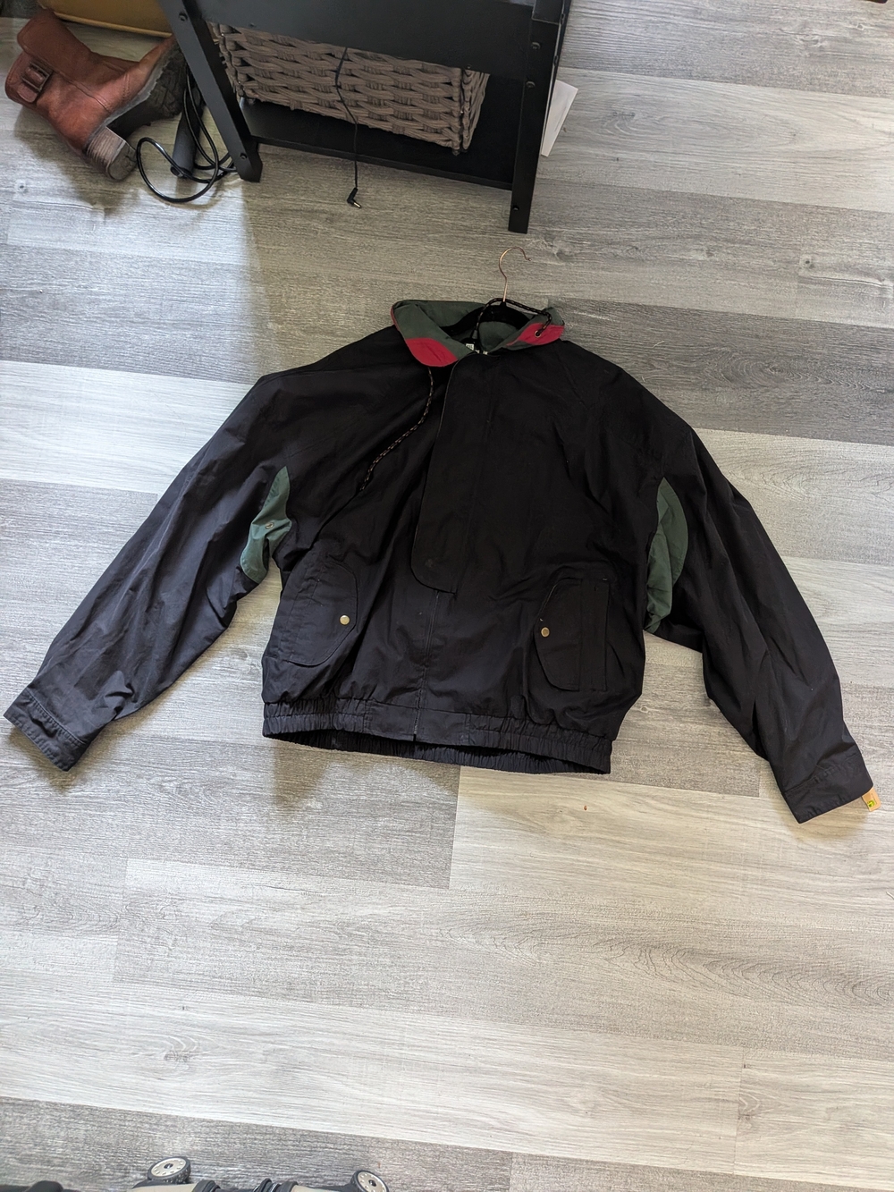 Vintage Fairways XXL Black Green Red Golf Windbreaker Jacket